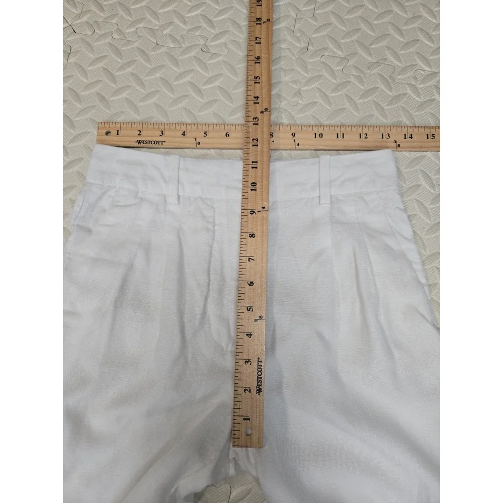 Wilfred Effortless Pant White‎ Linen Tencel Wide Leg Cropped Trousers Size 2